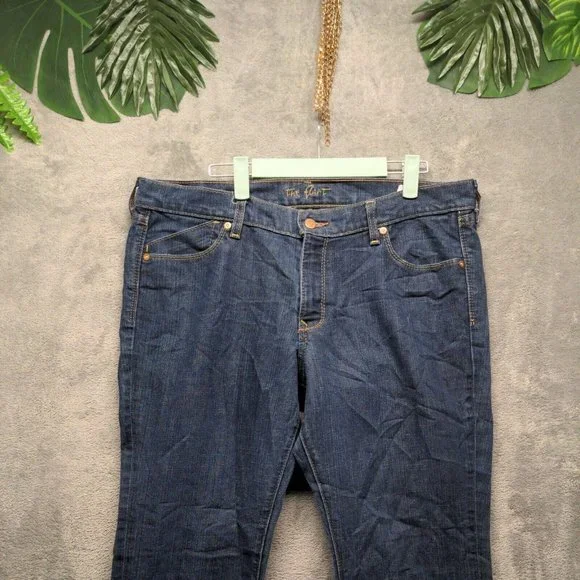 The Flirt Women Jeans Mid Rise Bootcut Leg Blue Dark Wash W:38 L:30 - Picture 2 of 16